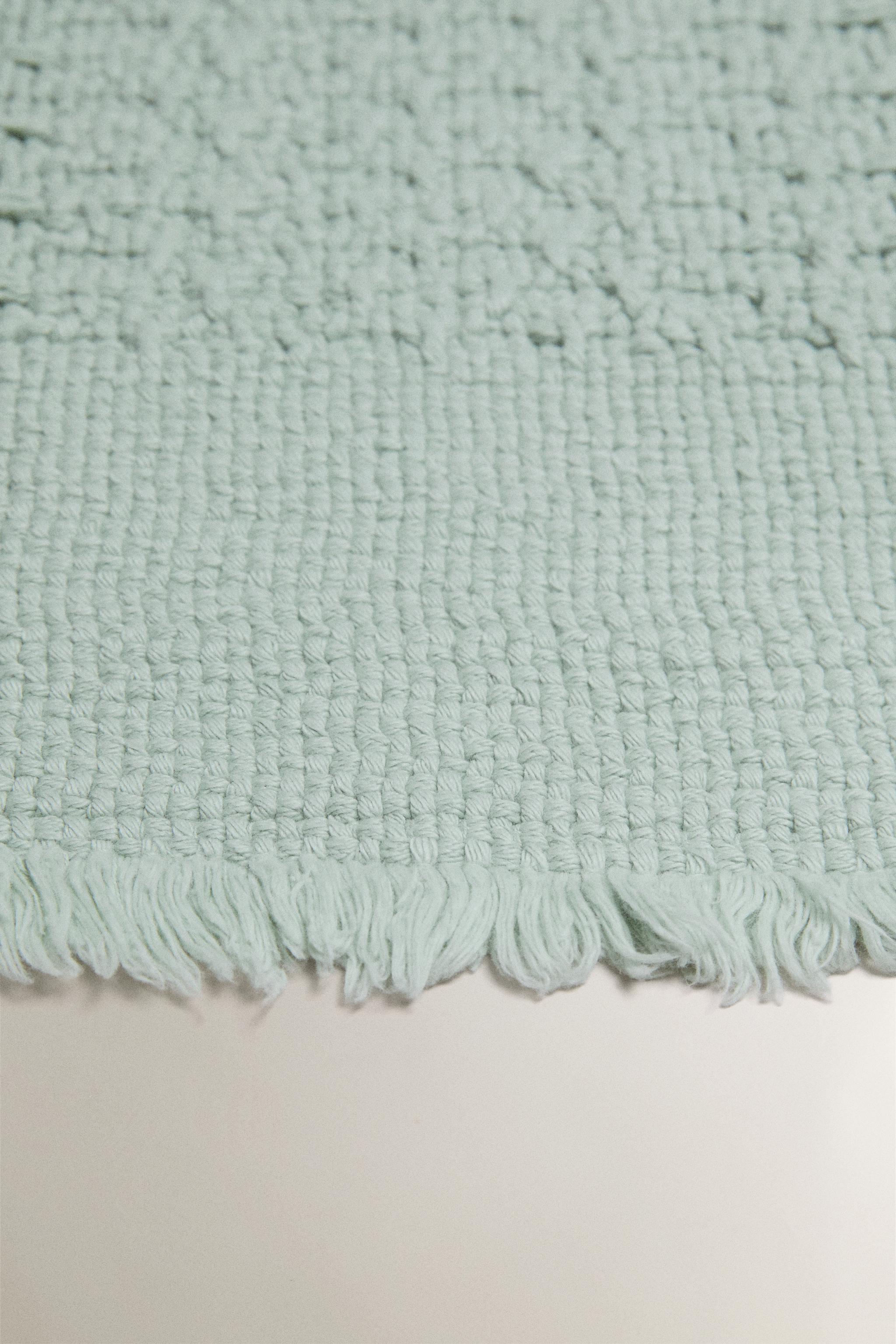 RAW-EDGE BATH MAT — Sea green