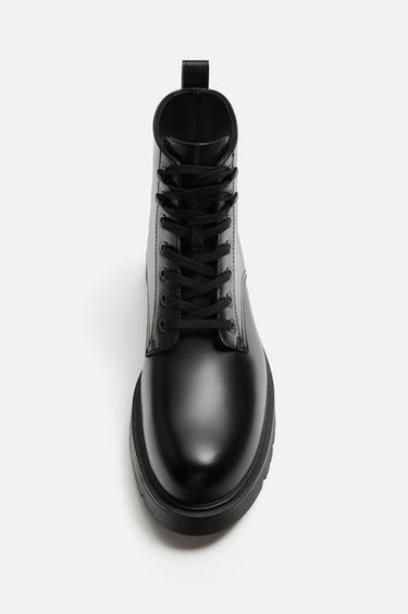 CHUNKY LACE-UP BOOTS - Black by Zara - Image 4