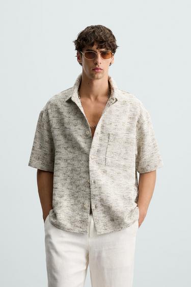 SOBRECAMISA ESTRUCTURA CONTRASTE - Negro / Crudo de Zara