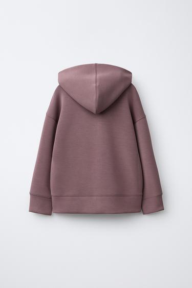 HOODIE WITH ZIP AND MODAL BALLET - Pink by Zara - Image 1