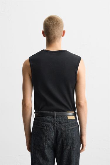 DÉBARDEUR CÔTELÉ - Noir de Zara - Image 2