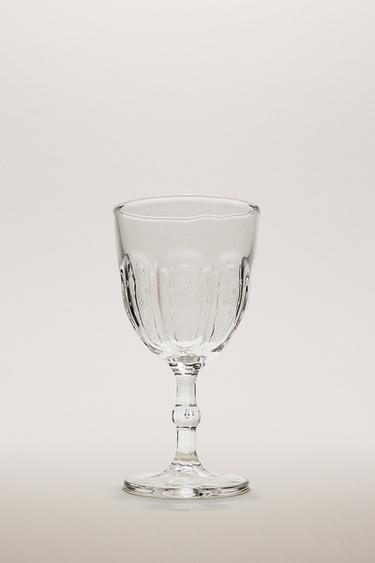 VINGLAS MED BLOMSTERRELIEF - 990 fra Zara