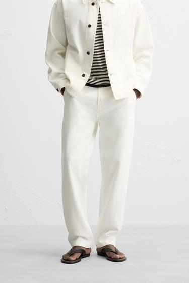 JEANS STRAIGHT FIT ESPIGA - Crudo de Zara