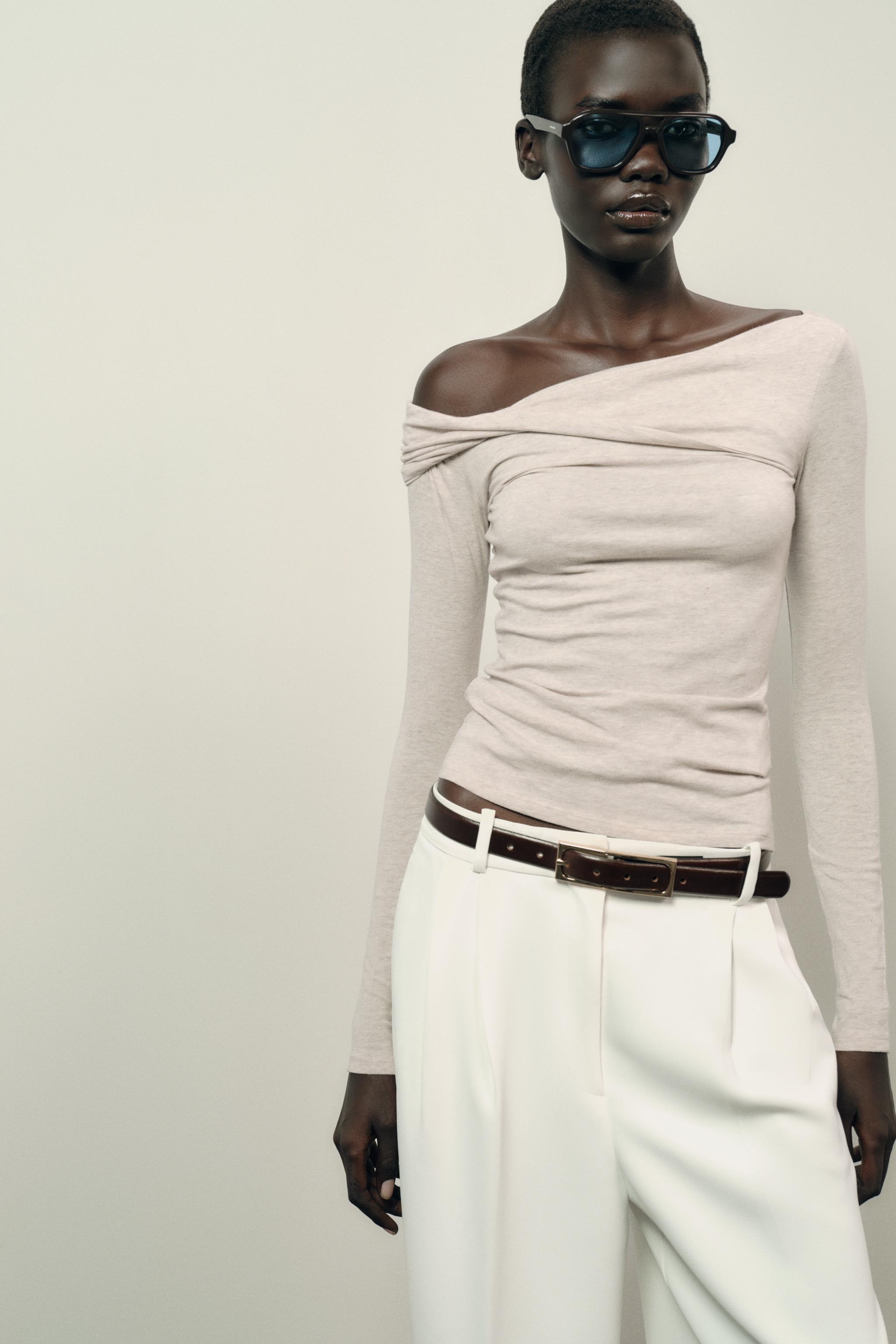 ZARA TRF 刺繍 オフショルダー トップス Women's Off the Shoulder Tops | ZARA United States