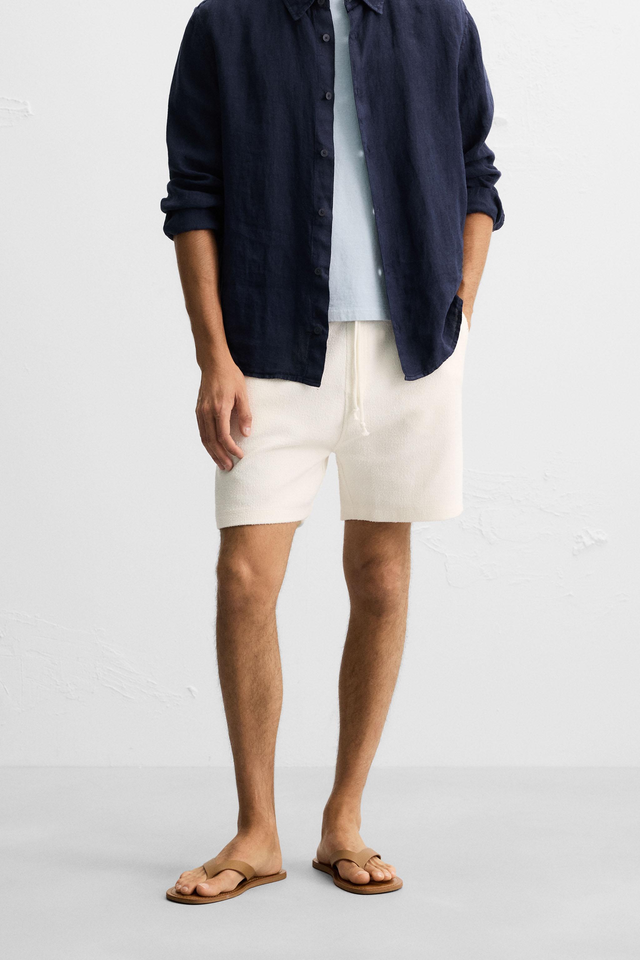 TEXTURE JOGGER SHORTS - Oyster-white | ZARA United States