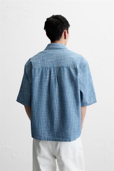 CONTRAST TEXTURED SHIRT - Blue by Zara - Image 2