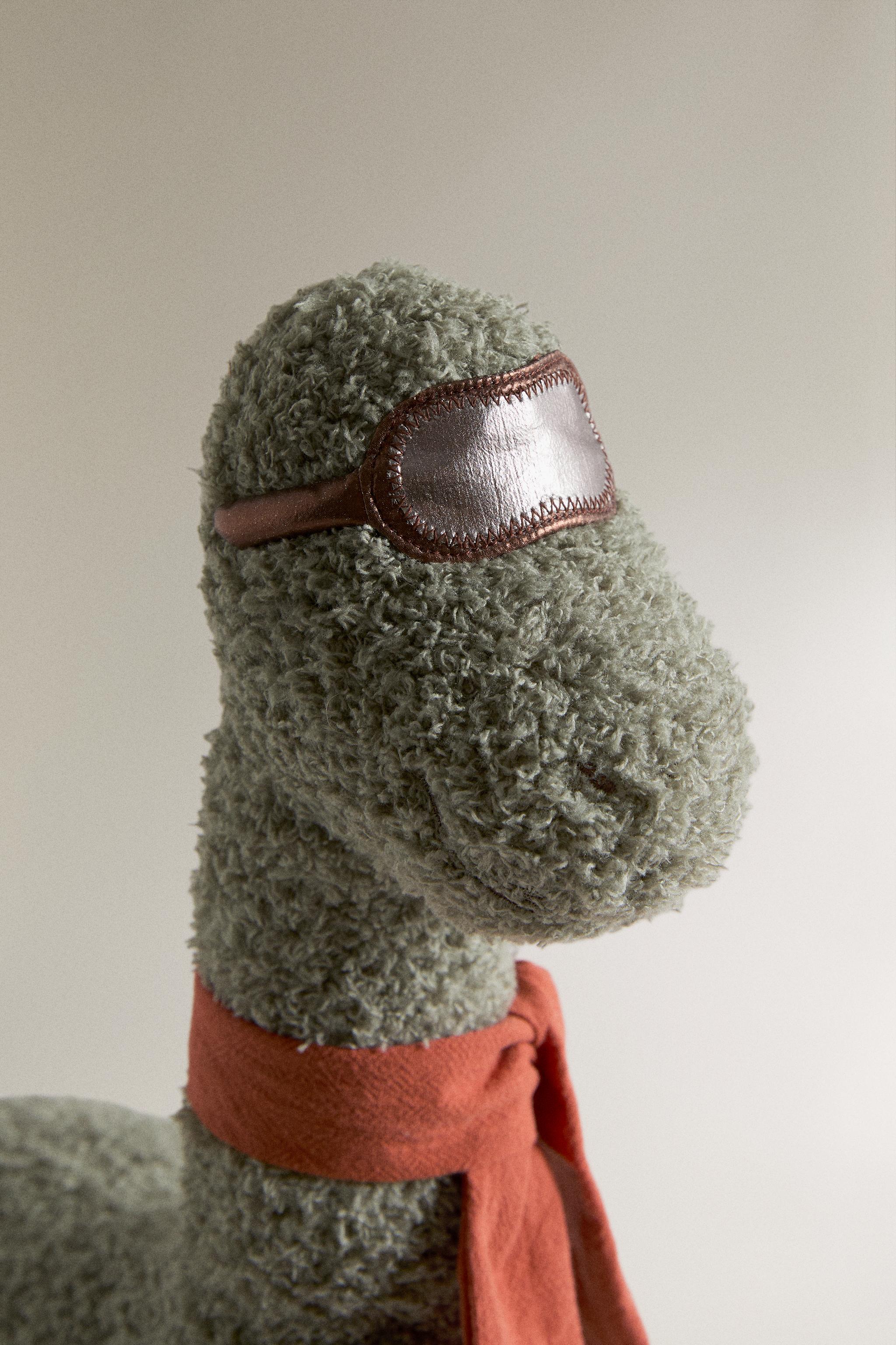 KIDS' DINOSAUR SCARF PLUSH TOY — Green