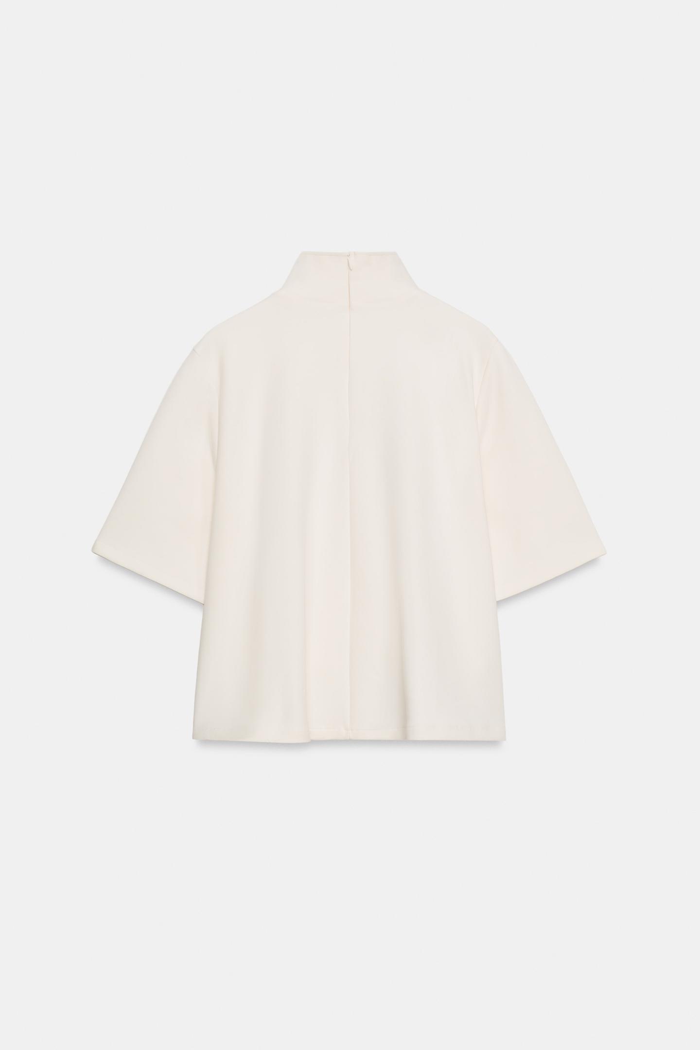 Женский топ Zara Interlock High-Neck Top, цвет: Экрю — фото 7