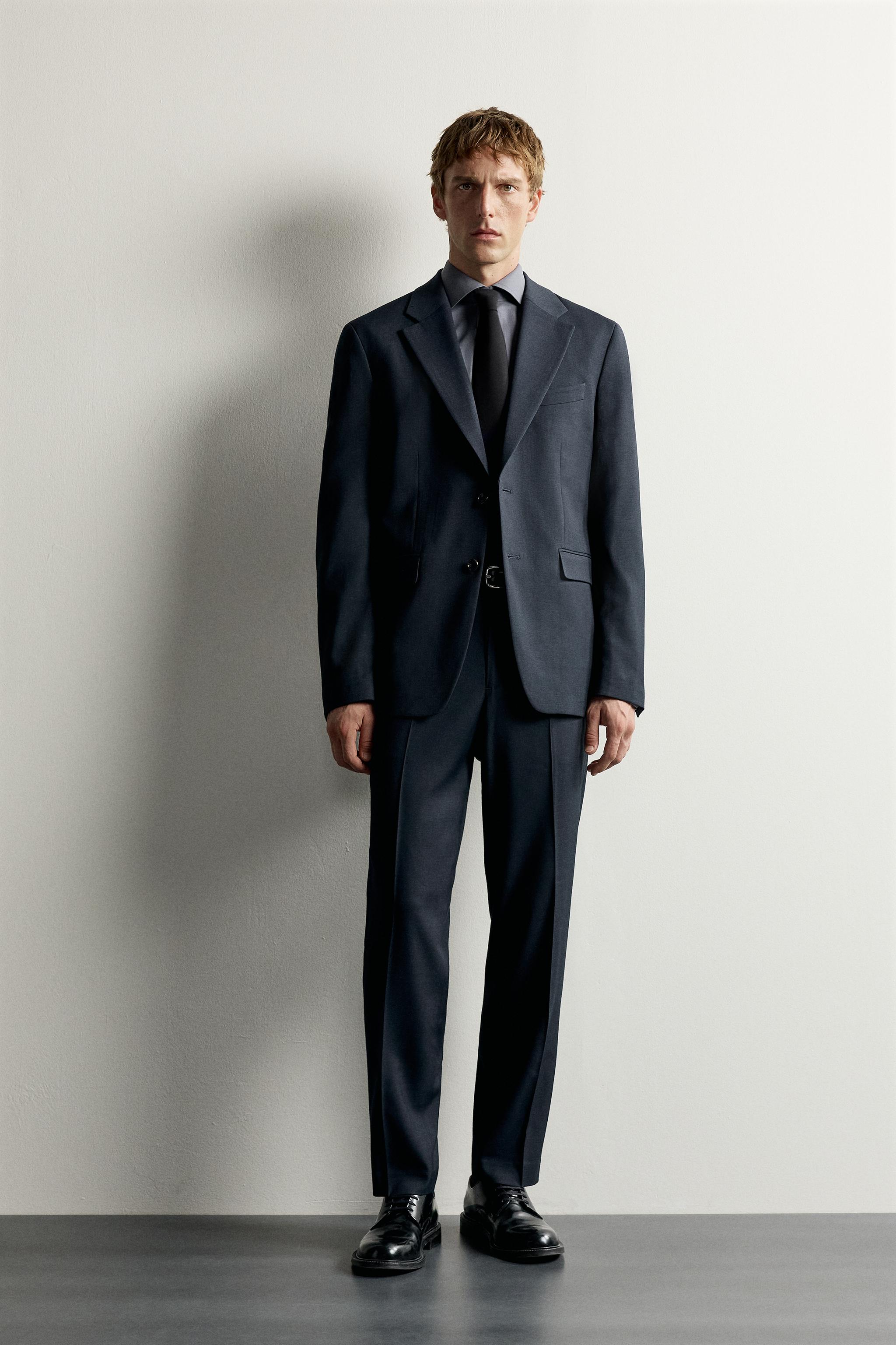 COMFORT SUIT BLAZER — Navy blue