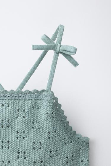 6-14 YEARS / CROCHET KNIT SWIMSUIT - Sea green by Zara - Image 2