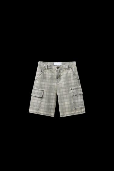 KARIERTE BERMUDASHORTS - Helles Khaki von Zara - Bild 0