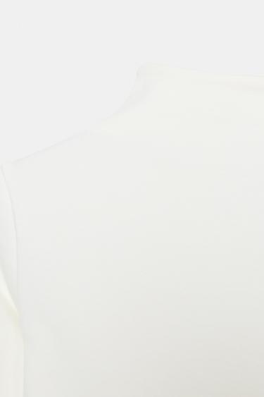 HIGH NECK T-SHIRT - Oyster-white by Zara - Image 6