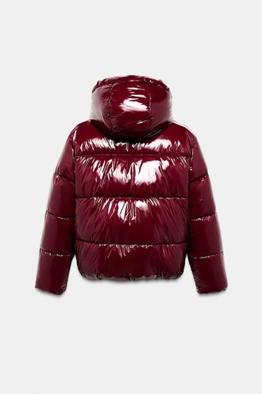 ANORAK EFECTO BRILLANTE WATER REPELLENT WINDPROOF - Granate de Zara