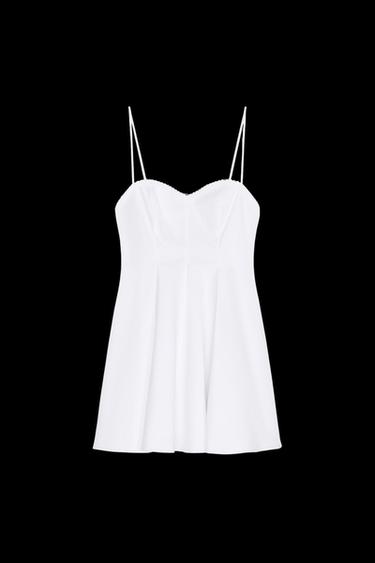 Zara SHORT LACE DRESS - White - Image 0