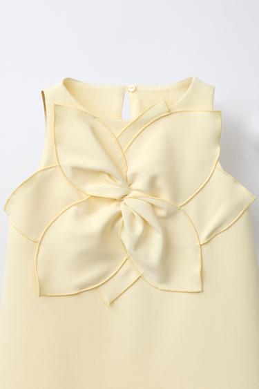 ROBE FLEUR - Jaune pastel de Zara - Image 2