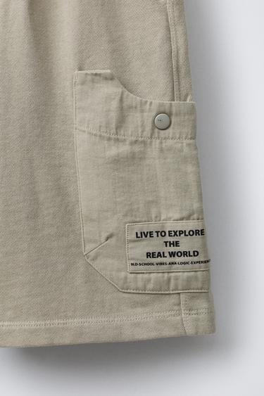 CARGO WASHED-EFFECT BERMUDA SHORTS - washed green by Zara - Image 3