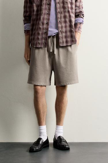 BASIC FADED JOGGER BERMUDA SHORTS — Grey 1