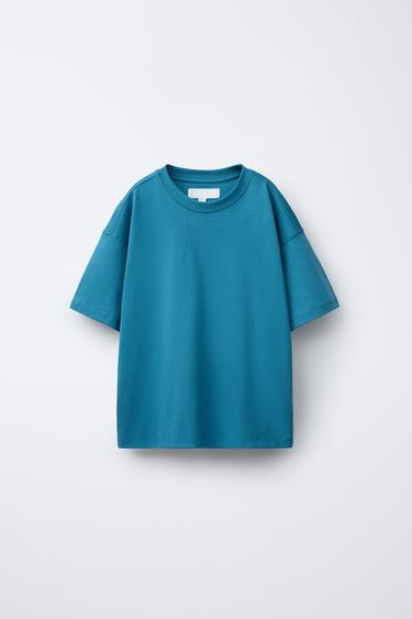 PLAIN MEDIUM WEIGHT T-SHIRT - Light petrol blue by Zara