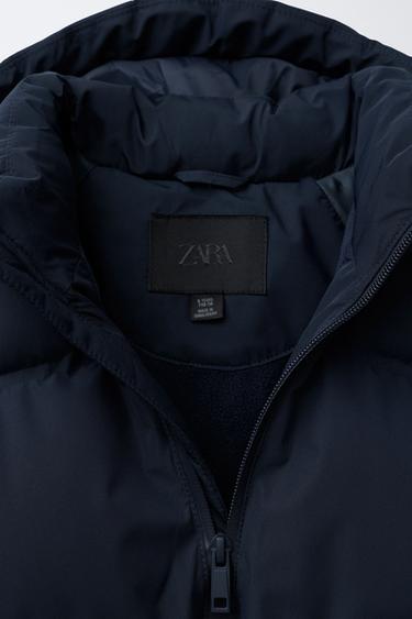 WATER-REPELLENT HOODED PADDED JACKET - Navy blue by Zara - Image 6