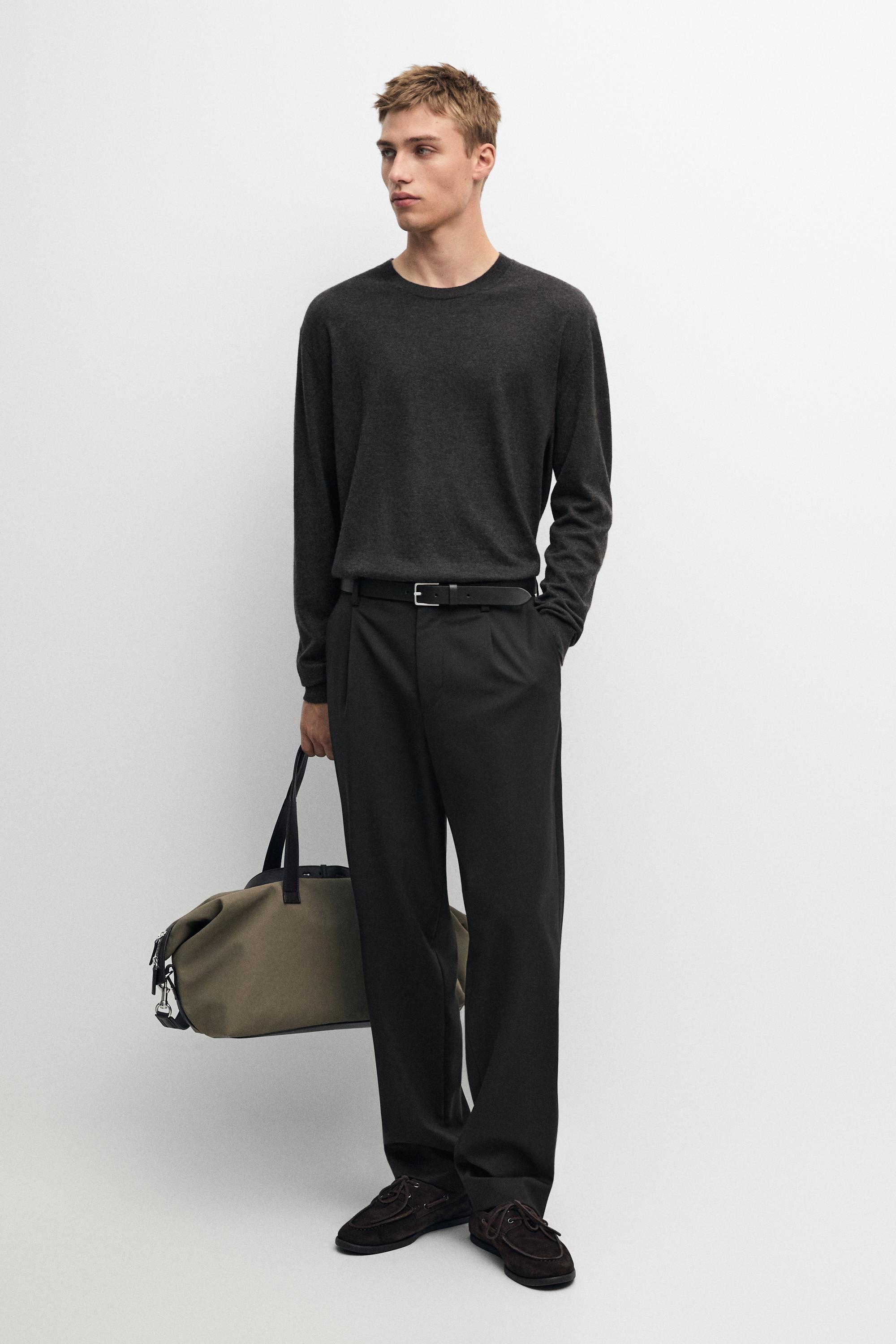 wool blend cool darted pants