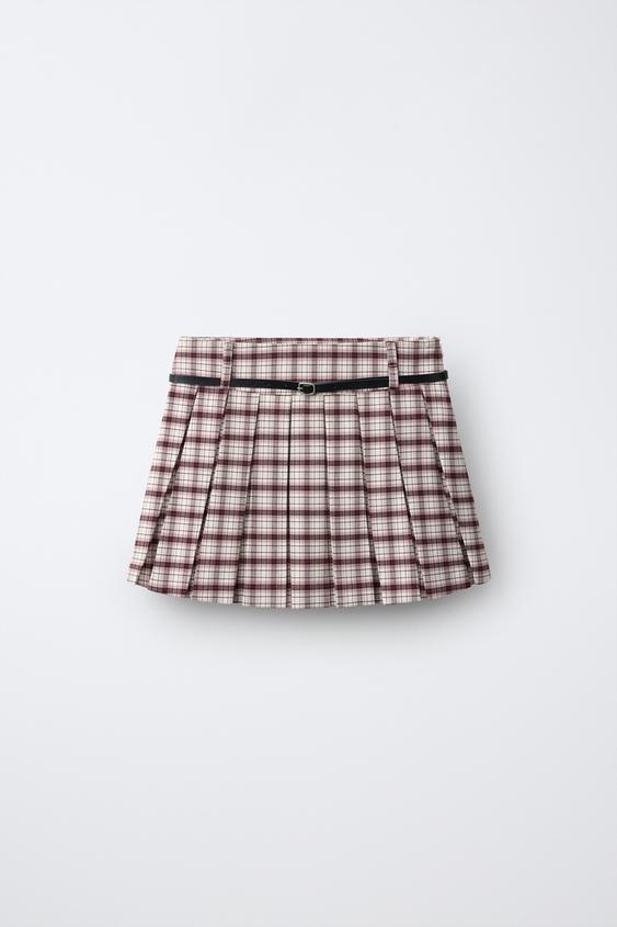 FALDA TABLAS CUADROS - Rosa de Zara - Imagen 0