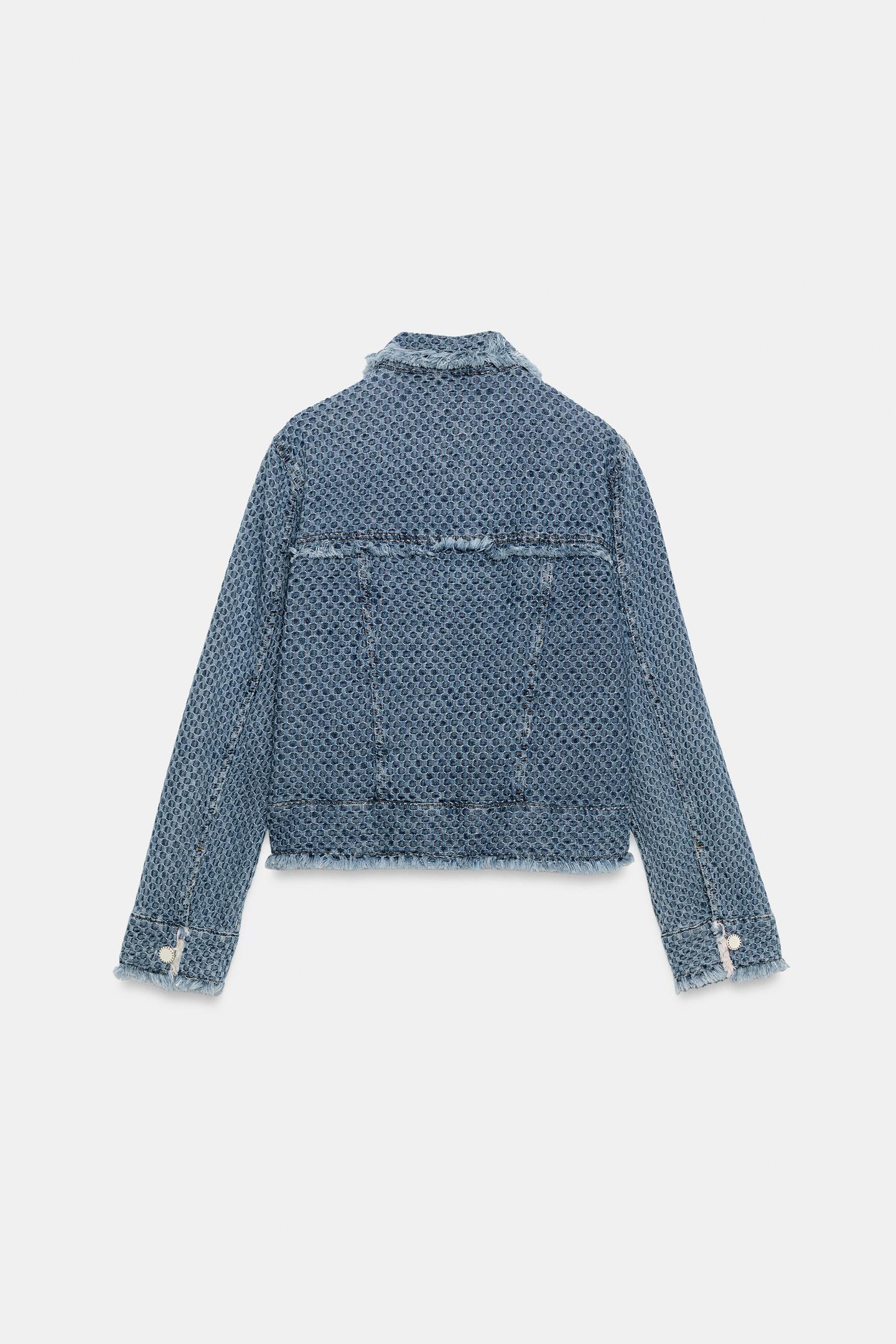 Женская куртка Zara ZW Collection Denim Jacket, цвет: Синий — фото 8