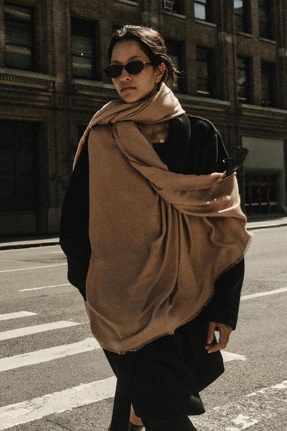 PLAIN SOFT SCARF - Mid-camel by Zara - Image 0