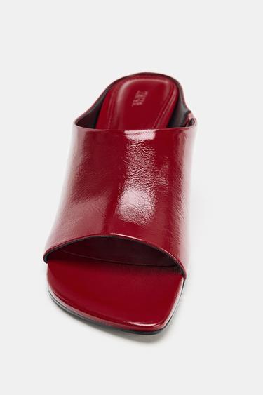 LEATHER MULE SANDALS - LIMITED EDITION - Red by Zara - Image 9