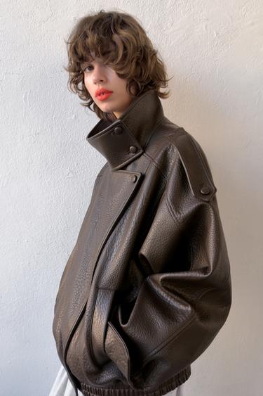 FAUX LEATHER JACKET - Brown by Zara