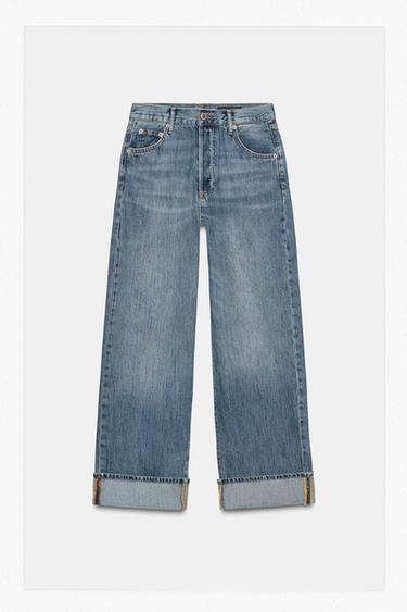 Zara ZW COLLECTION MID-RISE BAGGY JEANS - Blue