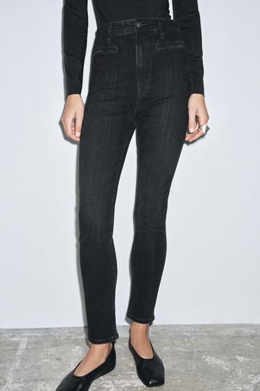 ZW COLLECTION HIGH-WAIST SKINNY JEANS - Black by Zara
