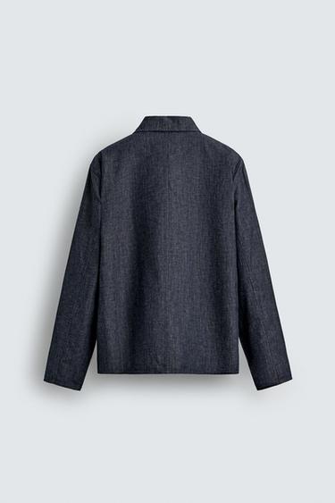 RELAXED FIT DENIM OVERSHIRT - Blue / Indigo by Zara - Image 7
