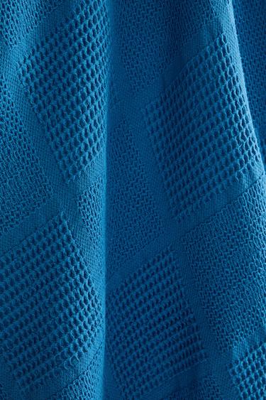 TORCHON DE CUISINE COTON WAFFLE - Bleu de Zara - Image 3
