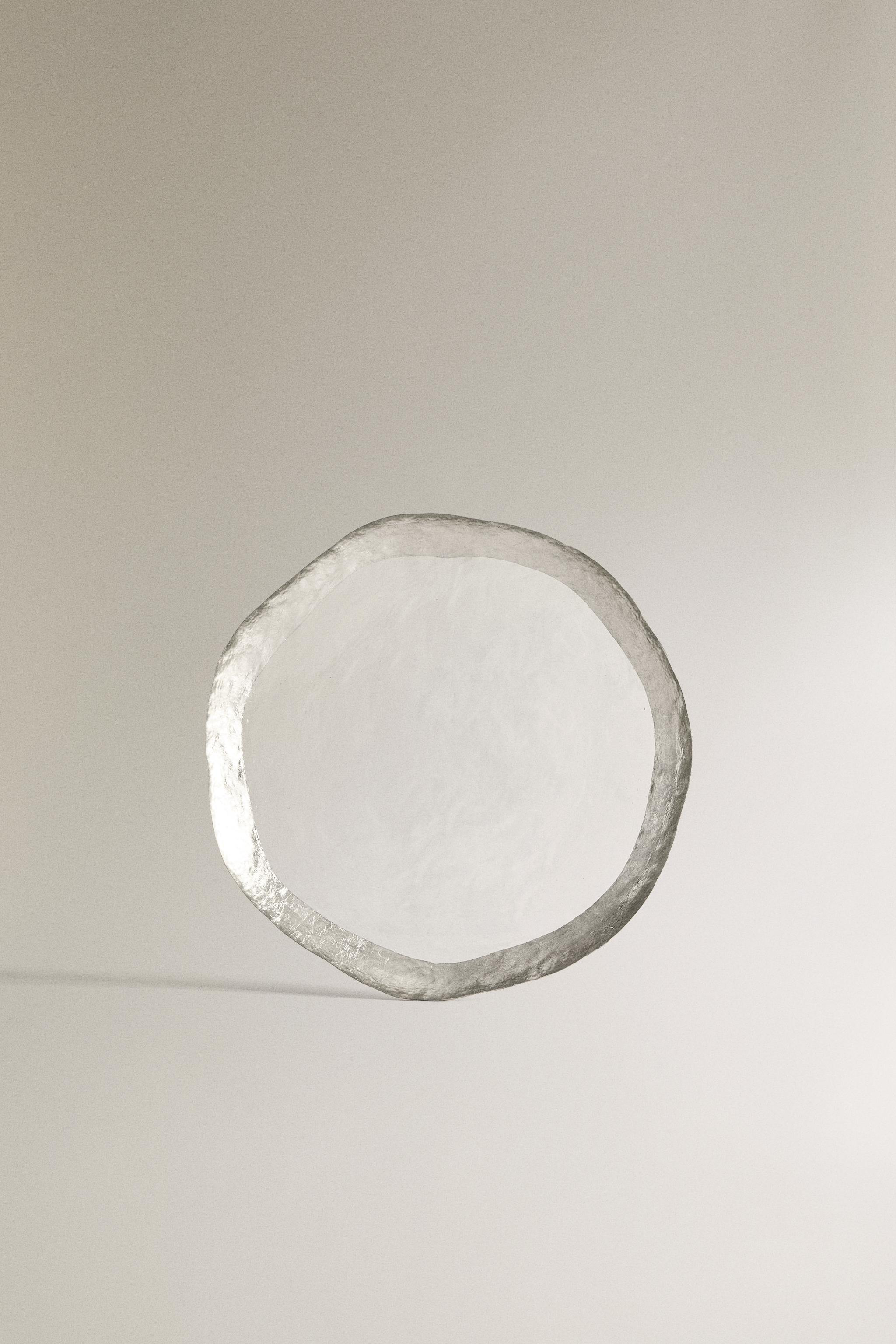 GLASS SIDE PLATE WITH RIM — Silver