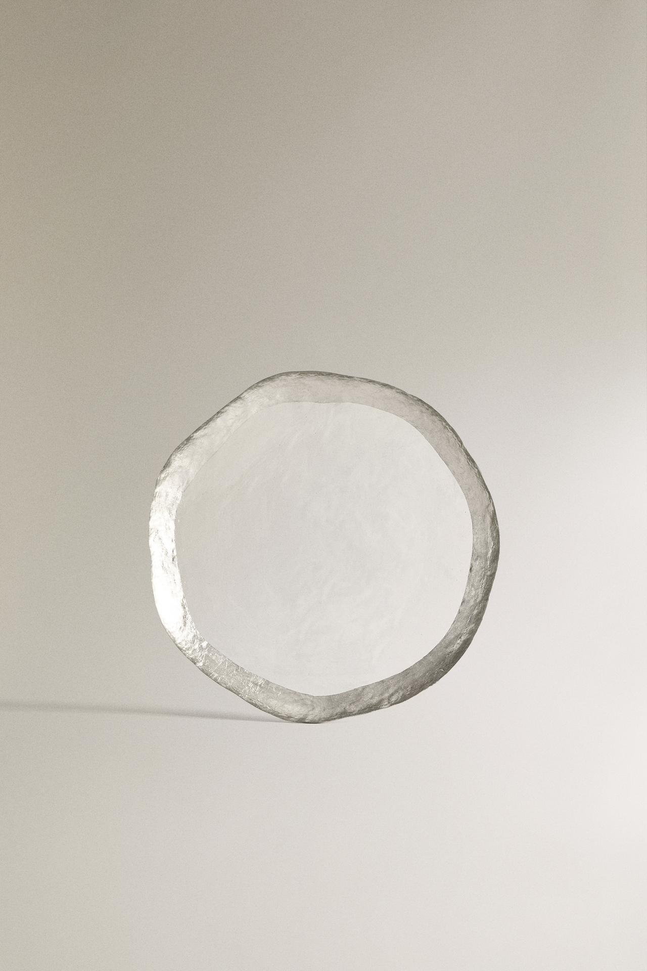 GLASS SIDE PLATE WITH RIM — Silver