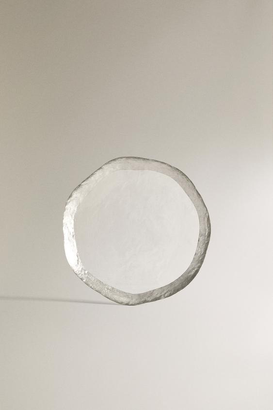 GLASS SIDE PLATE WITH RIM - Silver by Zara - Image 0