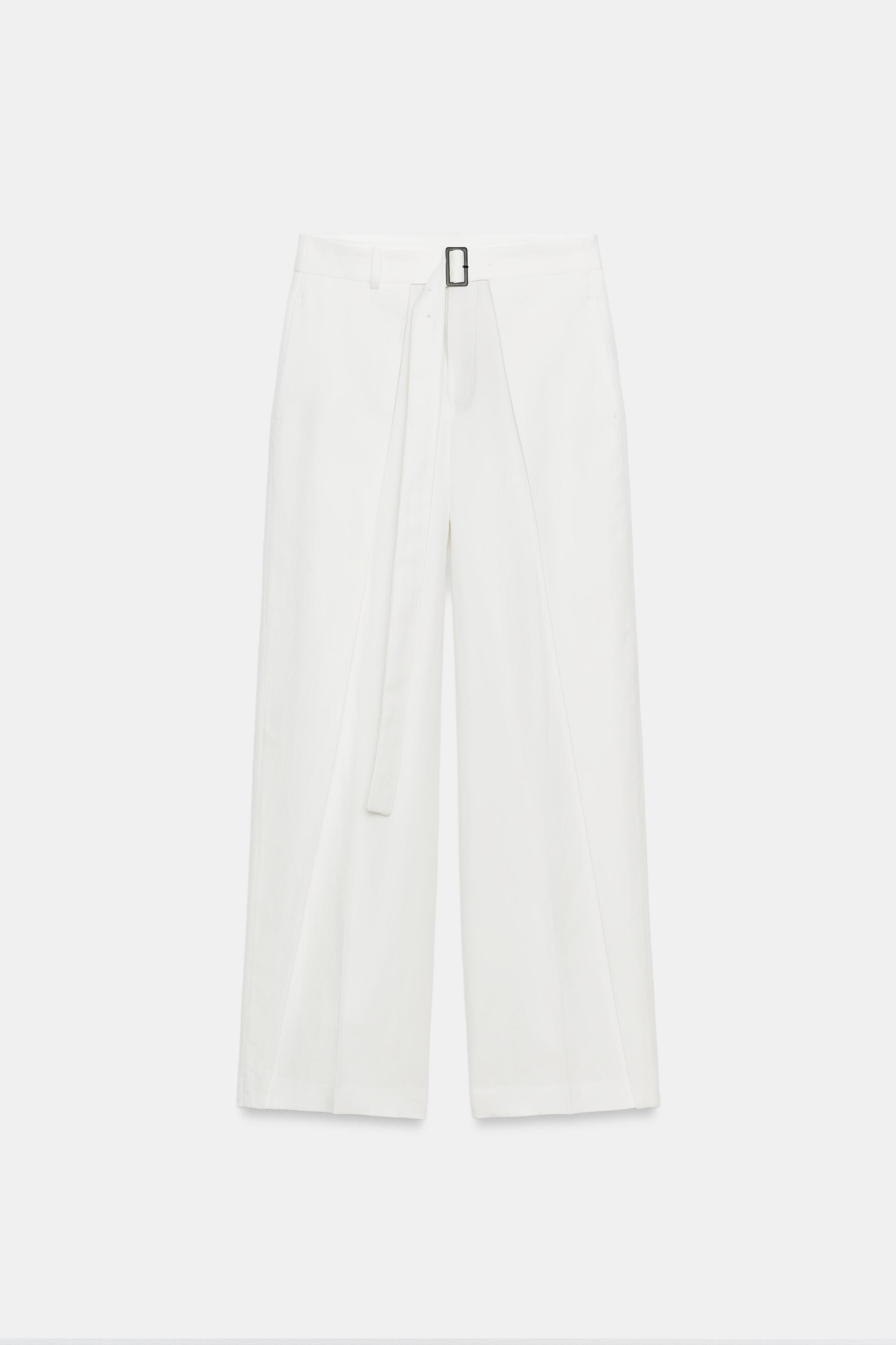 ZW COLLECTION PLEATED BELTED TROUSERS