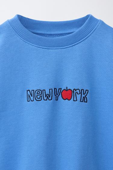 SWEAT À INSCRIPTION BRODÉE - Bleu moyen de Zara - Image 2