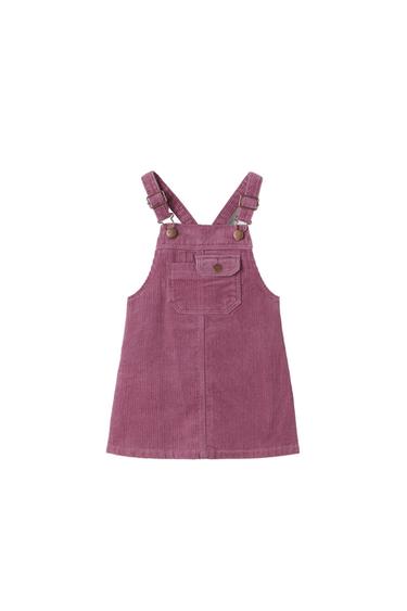 CORDUROY PINAFORE DRESS WITH POCKET