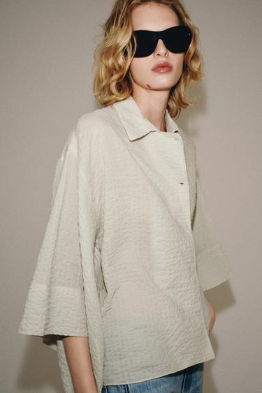 CHEMISE À CARREAUX ZW COLLECTION - Beige de Zara