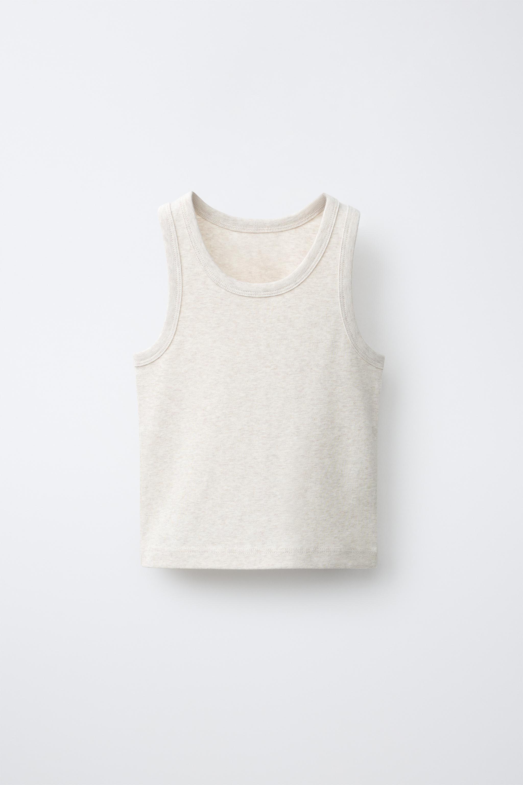 Детские топы Zara HEATHERED RIBBED TANK TOP — фото 2
