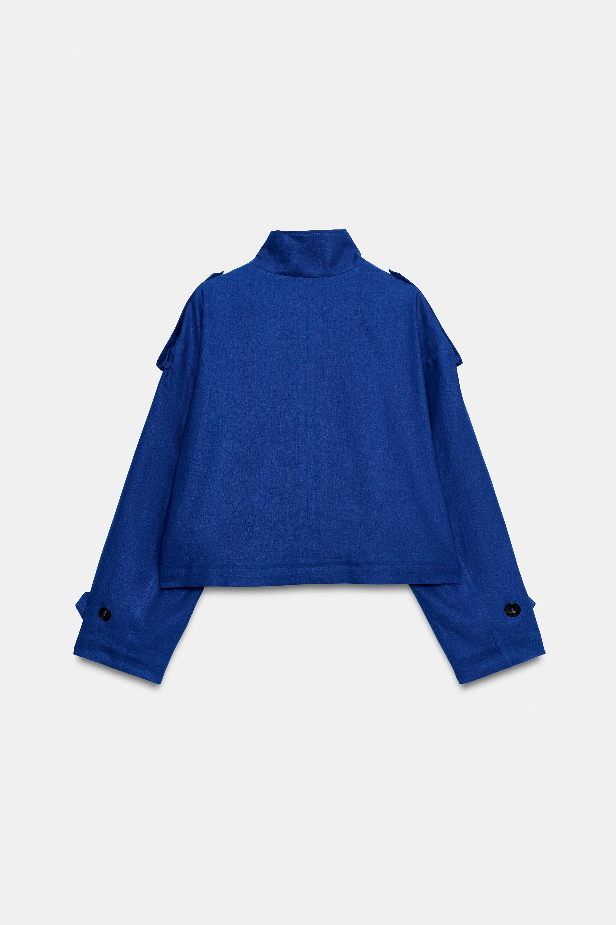 HIGH COLLAR LINEN JACKET