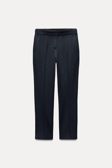 SOFT CROPPED TROUSERS - Dark indigo by Zara