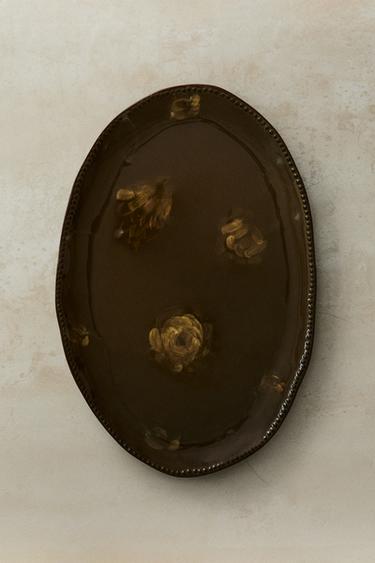 LARGE FLORAL BATHROOM TRAY - Khaki by Zara - Image 4