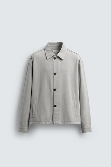CAMISA AMPLA BOXY FIT ESPIGA - Cinzento da Zara