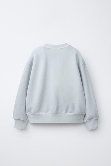 PLAIN GARMENT DYE SWEATSHIRT - Light blue by Zara - Image 1