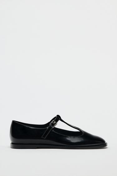 FLAT SLINGBACK SHOES - Black by Zara