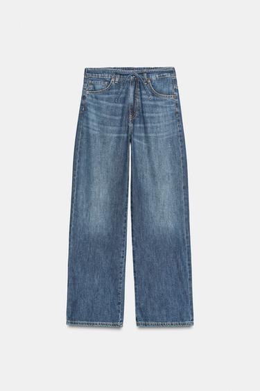 TRF RELAXED MID-WAIST DENIM JEANS - Navy blue by Zara - Image 0