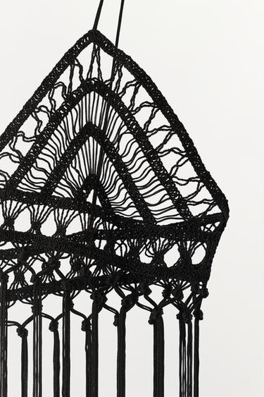 FRINGED CROCHET BRA - Black by Zara - Image 8
