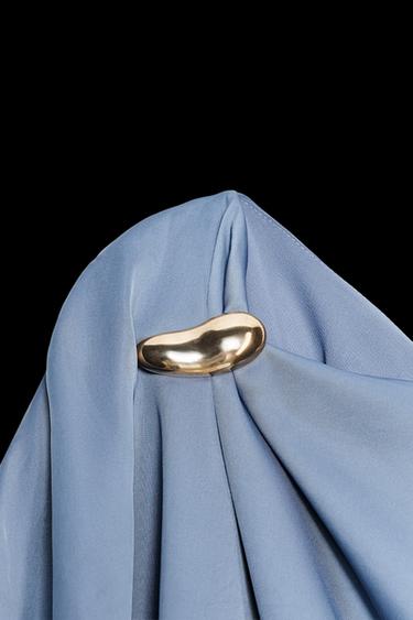 SATINIERTES OBERTEIL MIT BESCHLÄGEN - Blau / Grau von Zara